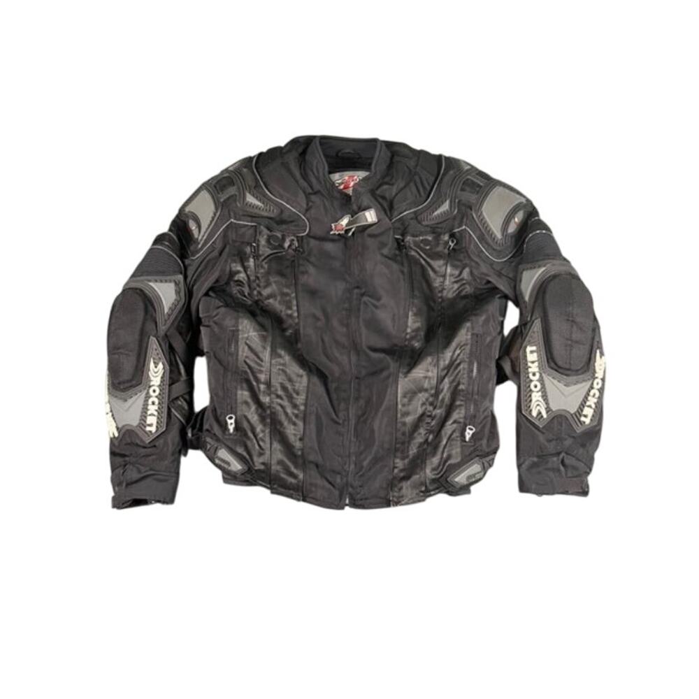 Joe Rocket Men's Black Motorcycle Racing Jacket w/ Armor Size Large